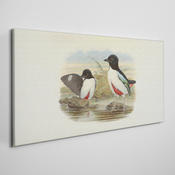 Birds over the water Canvas wall art