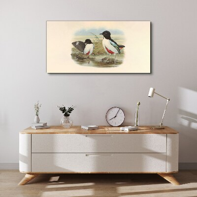 Birds over the water Canvas wall art