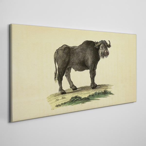 Buffalo on a natural background Canvas wall art