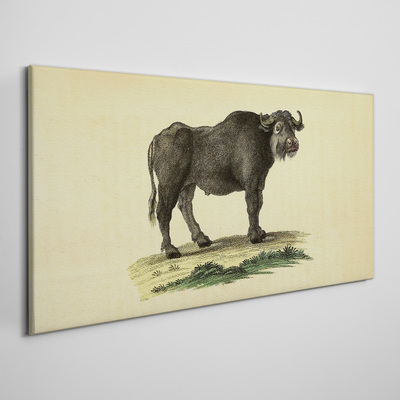 Buffalo on a natural background Canvas wall art