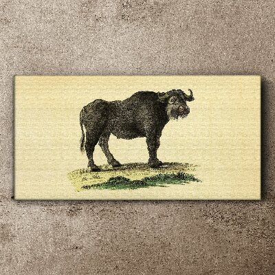 Buffalo on a natural background Canvas wall art
