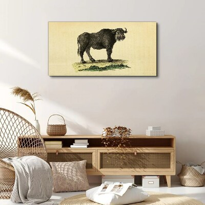 Buffalo on a natural background Canvas wall art