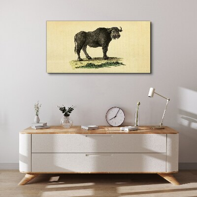 Buffalo on a natural background Canvas wall art
