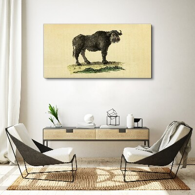 Buffalo on a natural background Canvas wall art
