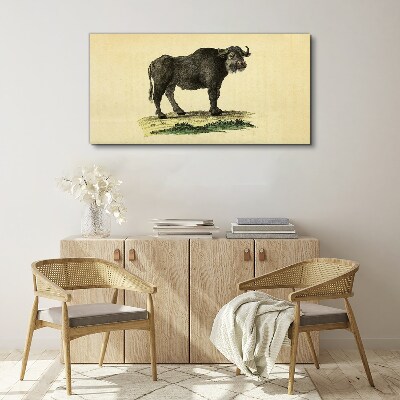 Buffalo on a natural background Canvas wall art