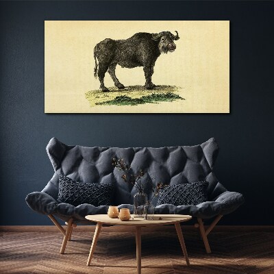 Buffalo on a natural background Canvas wall art