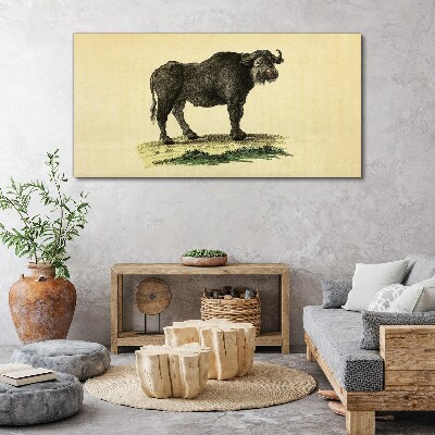Buffalo on a natural background Canvas wall art