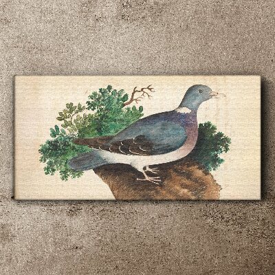 A dove against a green background Print on canvas