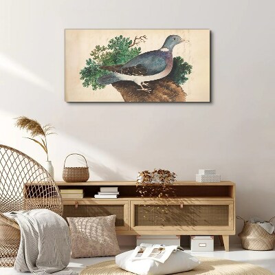 A dove against a green background Print on canvas