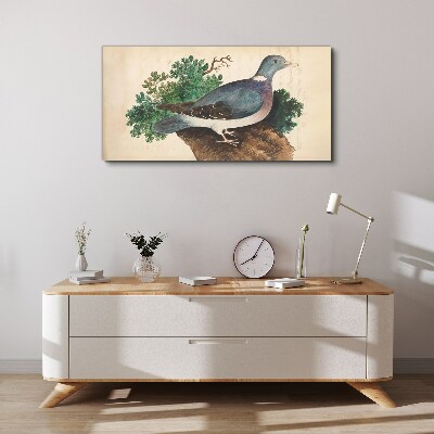 A dove against a green background Print on canvas