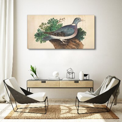 A dove against a green background Print on canvas
