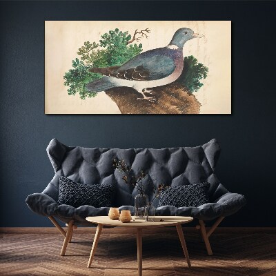 A dove against a green background Print on canvas