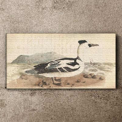 A duck against a seascape Canvas wall art
