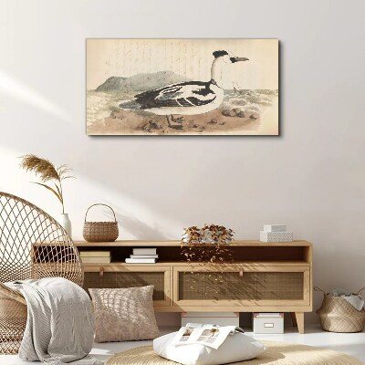 A duck against a seascape Canvas wall art