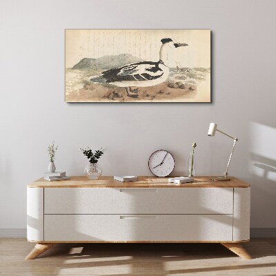 A duck against a seascape Canvas wall art