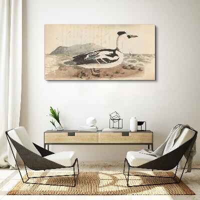 A duck against a seascape Canvas wall art