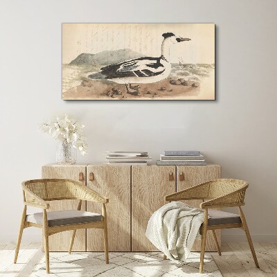 A duck against a seascape Canvas wall art