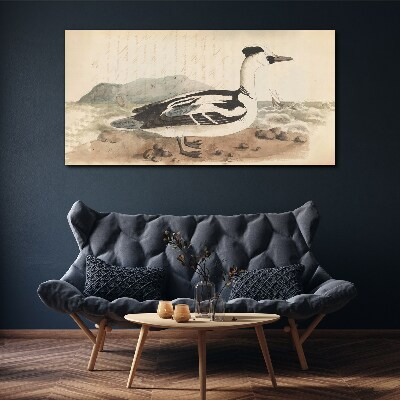 A duck against a seascape Canvas wall art