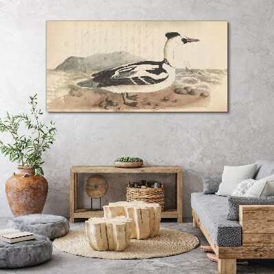 A duck against a seascape Canvas wall art