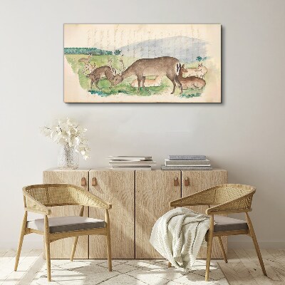 Deer animals figure Canvas print