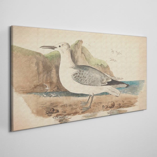 Seabird on the beach Canvas wall art