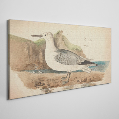 Seabird on the beach Canvas wall art