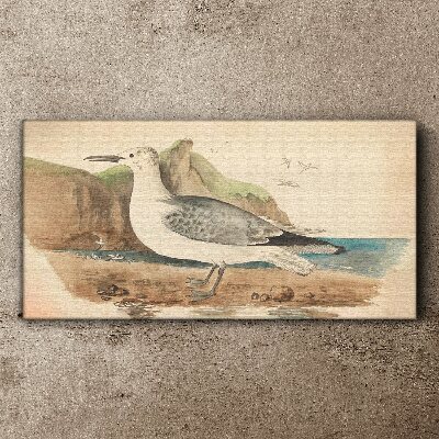 Seabird on the beach Canvas wall art