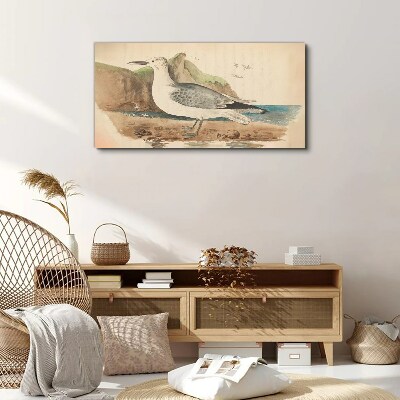 Seabird on the beach Canvas wall art