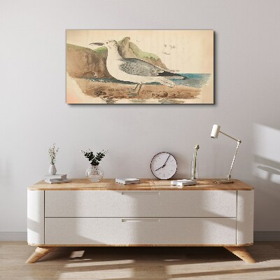 Seabird on the beach Canvas wall art
