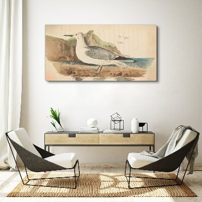 Seabird on the beach Canvas wall art