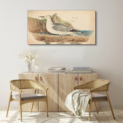 Seabird on the beach Canvas wall art