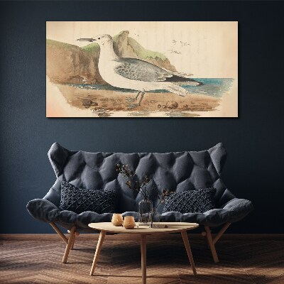 Seabird on the beach Canvas wall art