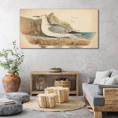 Seabird on the beach Canvas wall art