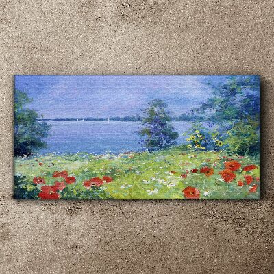 Flowers water nature Canvas Wall art