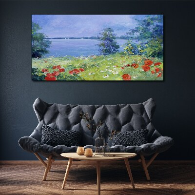 Flowers water nature Canvas Wall art