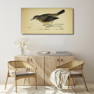 Bird on a beige background Print on canvas