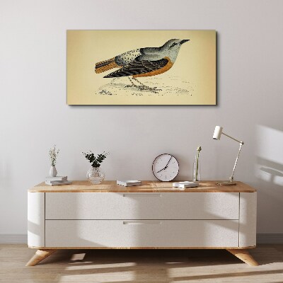 Bird in pastel shades Print on canvas