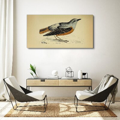 Bird in pastel shades Print on canvas