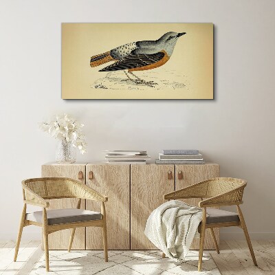 Bird in pastel shades Print on canvas