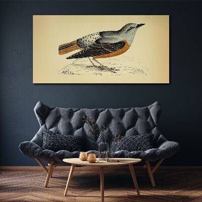 Bird in pastel shades Print on canvas