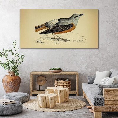 Bird in pastel shades Print on canvas
