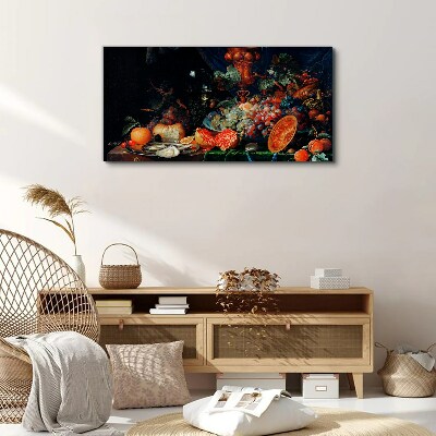 Still life with fruit and shells Print on canvas