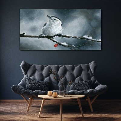 Animal bird winter snow Canvas Wall art