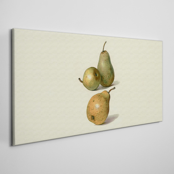Three pears on a light background Canvas wall art