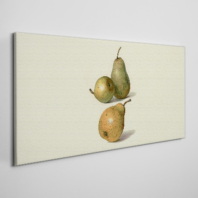 Three pears on a light background Canvas wall art