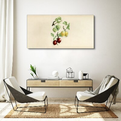 Fruits on a pastel background Print on canvas
