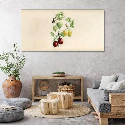 Fruits on a pastel background Print on canvas