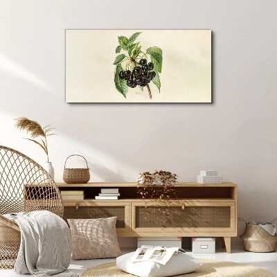 Black fruit on the branch Canvas wall art