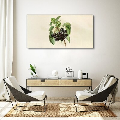 Black fruit on the branch Canvas wall art
