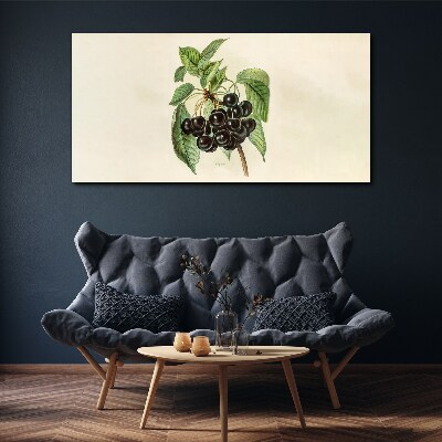 Black fruit on the branch Canvas wall art